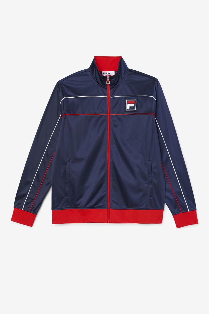 Fila Wayan Track Navy Jacket Mens - NZ 32175-KSQX